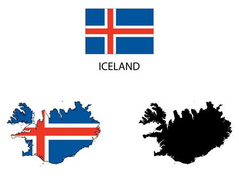 iceland Flag and map illustration vector 21223020 Vector Art at Vecteezy