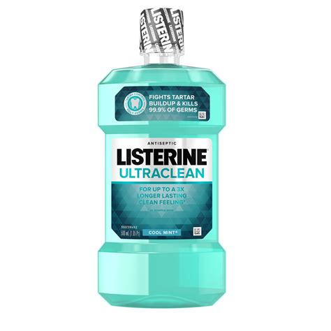 Listerine Ultraclean Oral Care Antiseptic Mouthwash, Cool Mint, 500 ml - Walmart.com - Walmart.com