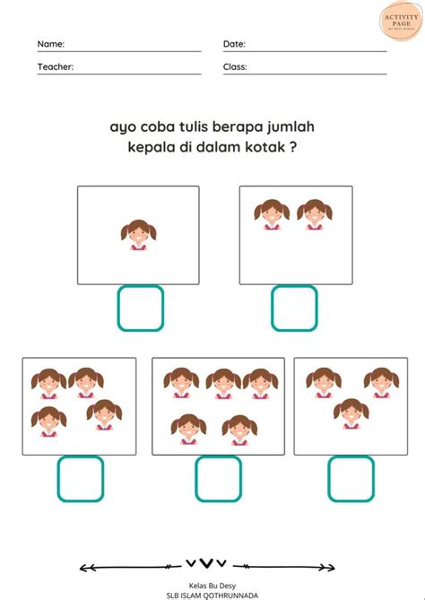 Worksheet MTK TK PAUD | Materi guru, Kegiatan balita, Kegiatan untuk anak