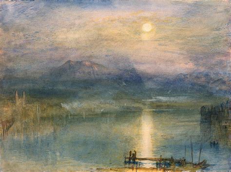 Moonlight on Lake Lucerne with the Rigi in the Distance by JMW Turner c. 1841 Watercolour ...