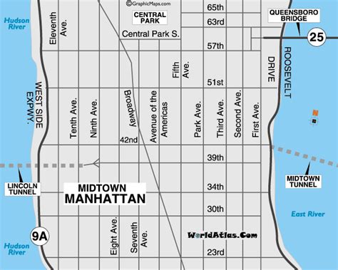 Map of Midtown Manhattan Area | Map of Manhattan City Pictures