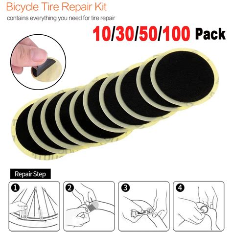 Bike Tire Patches Tool Quick Drying Without Glue Bicycle Tire Repair Kits Inner Tire Patches ...