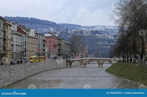 Latin Bridge is a Historic Ottoman Bridge in Sarajevo Editorial ...