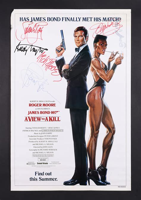 Lot #239 - JAMES BOND: A VIEW TO A KILL (1985) - US One-Sheet Autographed by Duran Duran - Simon ...