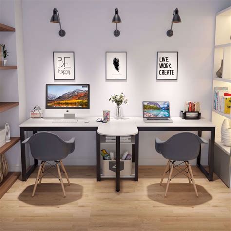 This double computer desk creates the perfect solution for office, workshop, home and apartment ...