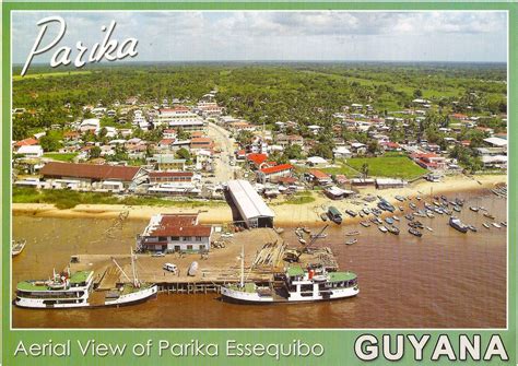 A Journey of Postcards: Aerial view of Parika Essuquibo | Guyana