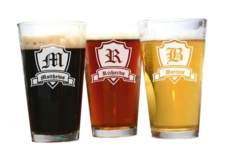 Pint Glass Wedding Party Personalized Beer Glasses