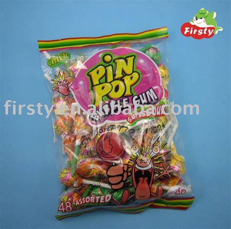 Pin pop lollipop with bubble gum,China LP price supplier - 21food