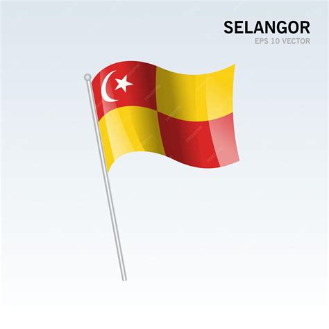 Premium Vector | Waving flag of Selangor state and federal territory of Malaysia isolated on ...