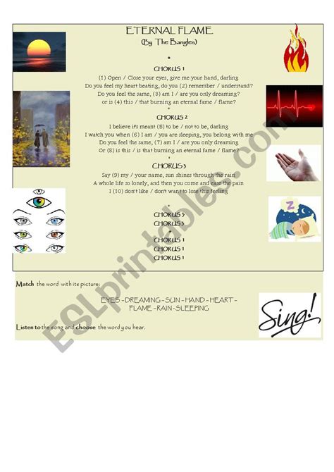 Eternal Flame song - ESL worksheet by Falak9