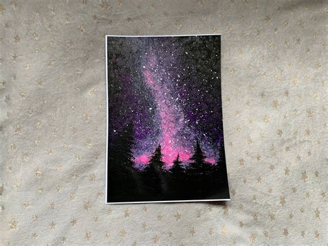 Pink Galaxy Painting Art Print Galaxy Poster Space Acrylic | Etsy