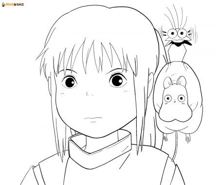 Chihiro Ogino With No Face Coloring Page Away Coloring Page Page For ...