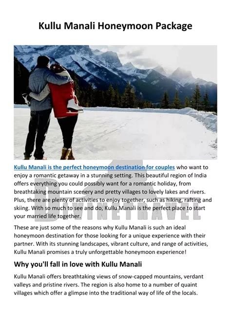 PPT - Kullu Manali Honeymoon Package PowerPoint Presentation, free ...