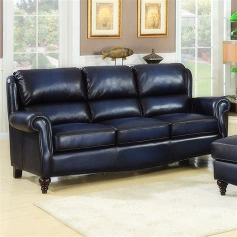 Dark Blue Leather! | Leather sofa living room, Blue leather sofa, Blue leather couch