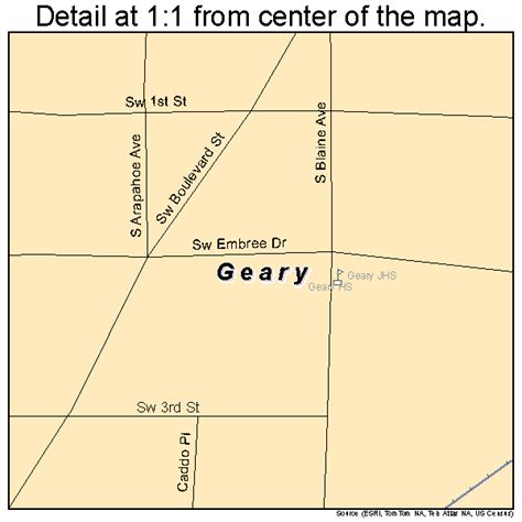 Geary Oklahoma Street Map 4028900