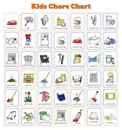 Kids Chore Chart Icons