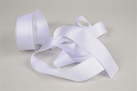 White satin ribbon 40mm x 15m