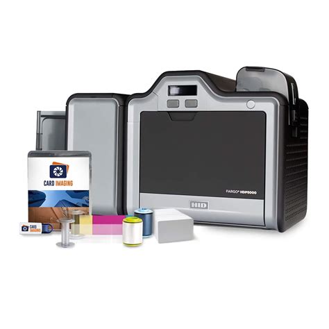 Buy Card Imaging Fargo HDP5000 Dual Side High Definition ID Card Printer & Supplies Bundle ...