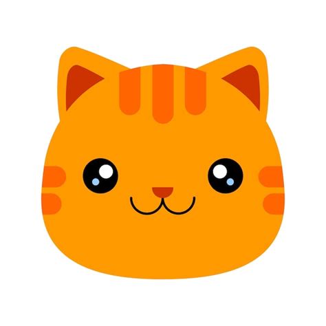 Premium Vector | Cartoon head of a cute ginger orange tabby cat vector ...