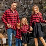 Christmas Family Matching Red Plaid Long-sleeve Button Up Shirts and Mesh Skirts Sets Only $12. ...
