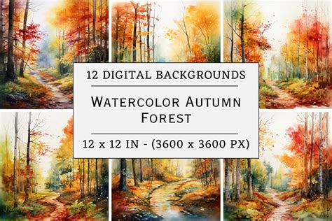 Watercolor Autumn Forest Graphic by Whimsy Girl · Creative Fabrica