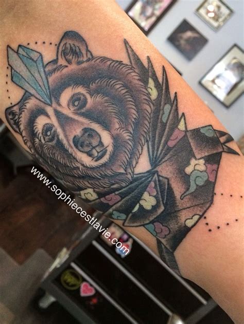 Bear and raven spirit animal tattoo by Sophie C'est la Vie. # ...