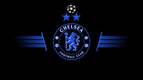 Soccer Champions League Soccer Clubs Chelsea FC Logo Black Background ...