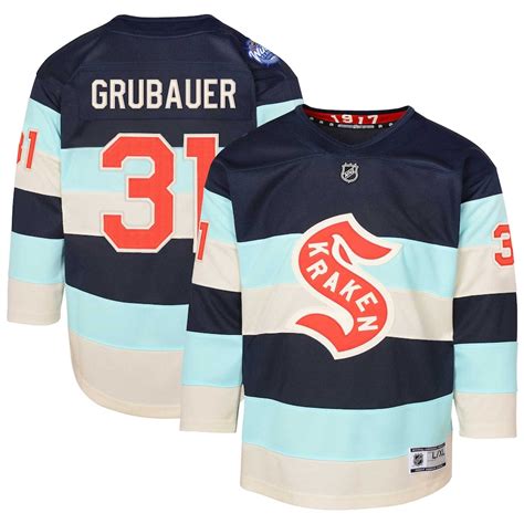 Youth Philipp Grubauer Deep Sea Blue Seattle Kraken 2024 NHL Winter ...