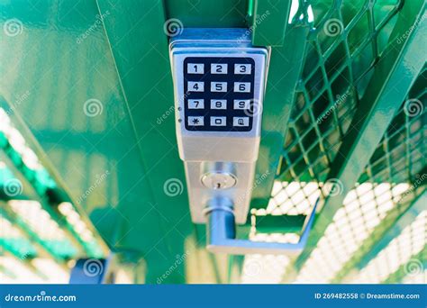 Outdoor keypad gate lock stock photo. Image of technology - 269482558