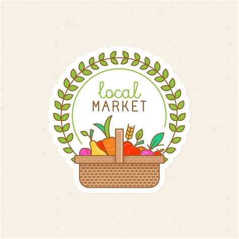 Premium Vector | Vector linear badge - local market