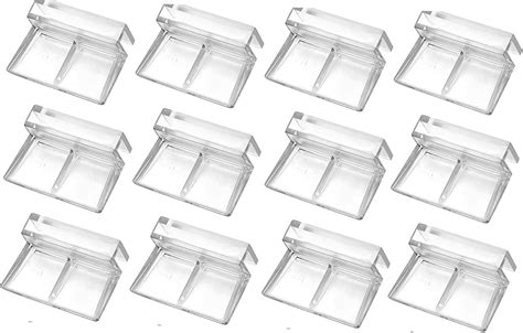 Vokowin 12 Pcs Aquariums Fish Tank Acrylic Clips Aquarium Fish Tank Glass Cover Clip ...