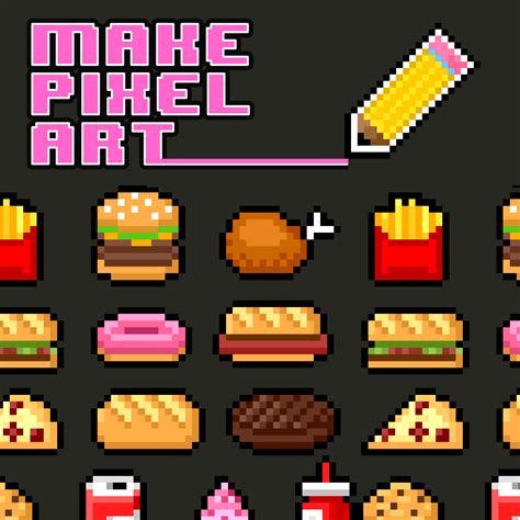 Make Pixel Art - Free! | Art apps, Pixel art food, Pixel art