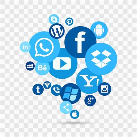 Blue Social Media Logos