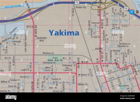 Map of Yakima, Washington Stock Photo - Alamy