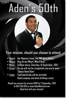 CU911 - James Bond Themed Birthday Invitation - Mens Birthday ...