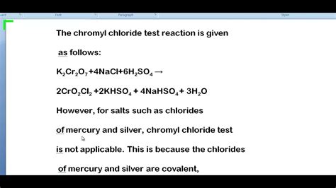 #chemistry CHROMYL CHLORIDE FORMULA TEST10 XII CHEMISTRY NEET JEE QNO 26 VIDEO - YouTube