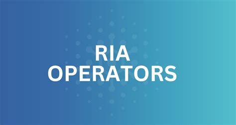 Calendar · RIA Operators