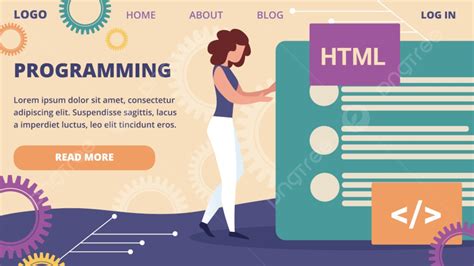 Programming Horizontal Banner Young Woman Template Download on Pngtree