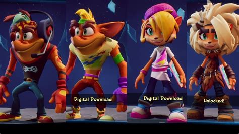 Crash Bandicoot 4: It's About Time - All Crash & Coco Skins (Pre-order Bonus) - YouTube