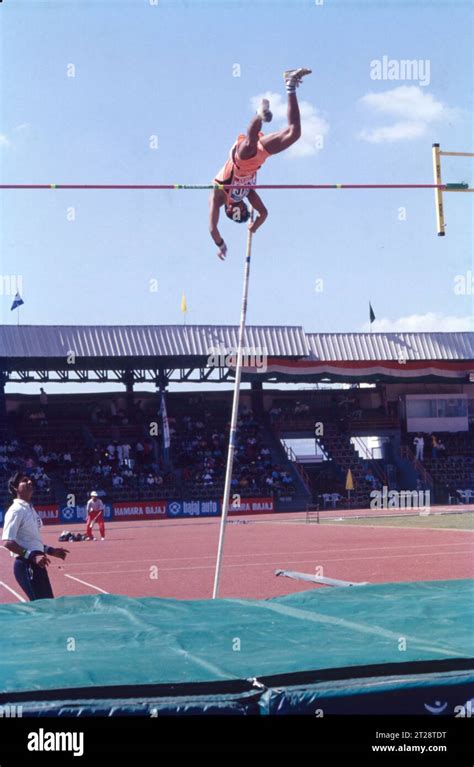 The pole vault is an event in which an athlete jumps over a high bar ...