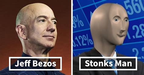 People Are Just Discovering How Oddly Similar Jeff Bezos And Stonks Man Look And Here Are 17 Of ...