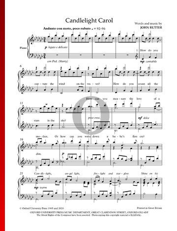 Candlelight Carol (John Rutter) Piano Sheet Music - OKTAV