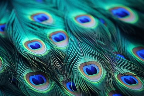 Premium AI Image | Some peacock feathers close up