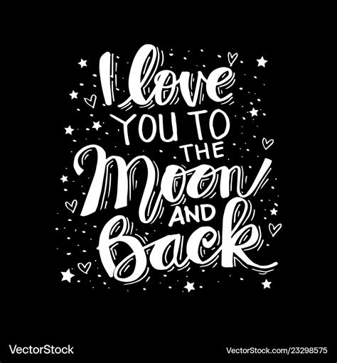 I love you to the moon and back hand drawing Vector Image