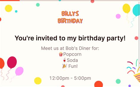 Birthday invitation RSVP