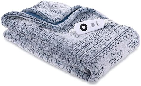 Review Berkshire Blanket Fairisle Textured VelvetLoft Heated Throw ...