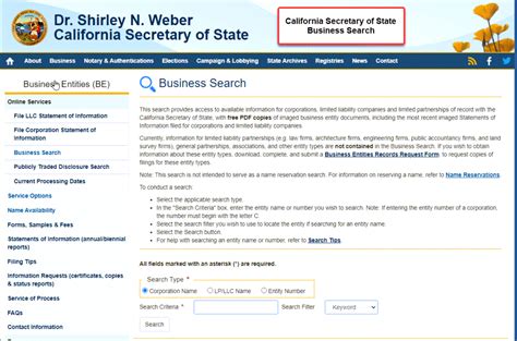 California Secretary of State Business Search (Step-By-Step)