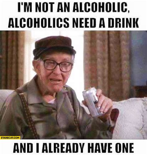 I’m not an alcoholic, alcoholics need a drink, and I already have one | StareCat.com