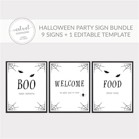 Halloween Party Printable Sign Bundle Halloween Party Decor | Etsy