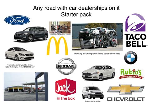 Any road with car dealerships on it starter pack : r/starterpacks